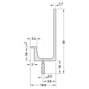 Aluminium handle profile 2500x19.8x40mm, black matte