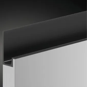 Aluminium handle profile 2500x19.8x40mm, stainless steel