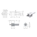 Cabinet connector Ø5mm for wooden shelves with spring system KINTAI, for plug fitting into shelf Ø8/15mm, light grey