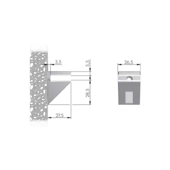 Glass shelf support KALABRONE MINI, for shelf 5-10mm, chrome