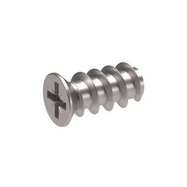 Euro screw, for Ø5mm drill holes, 6x12,7mm, countersunk head, nickel