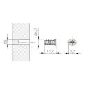 Euro screw, for Ø5mm drill holes, 6x12,7mm, countersunk head, nickel