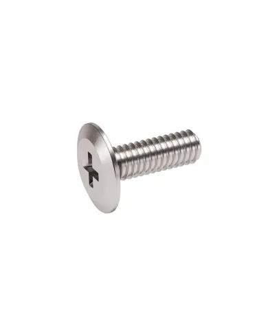 Threaded screw M4x15mm for connecting tube, flat head, nickel