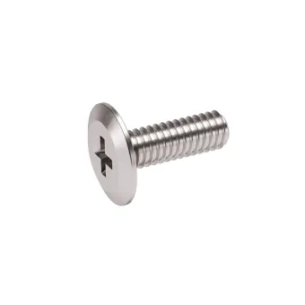 Threaded screw M4x15mm for connecting tube, flat head, nickel