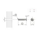 Connecting tube Ø5x27mm, M4 internal thread, flat head, nickel