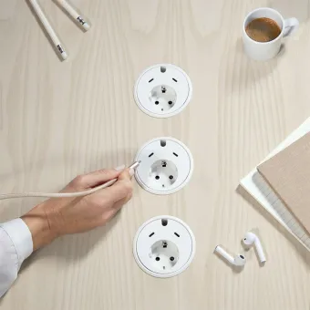 Rozečių blokas PowerDot 16, 1xF, 2xUSB-C krovikliai, 1 kanalas laidui, laidas L1500, balta