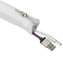 Cable Cover Ø 19 mm, woven cable sock, self closing, no-fray, 25 m roll, white