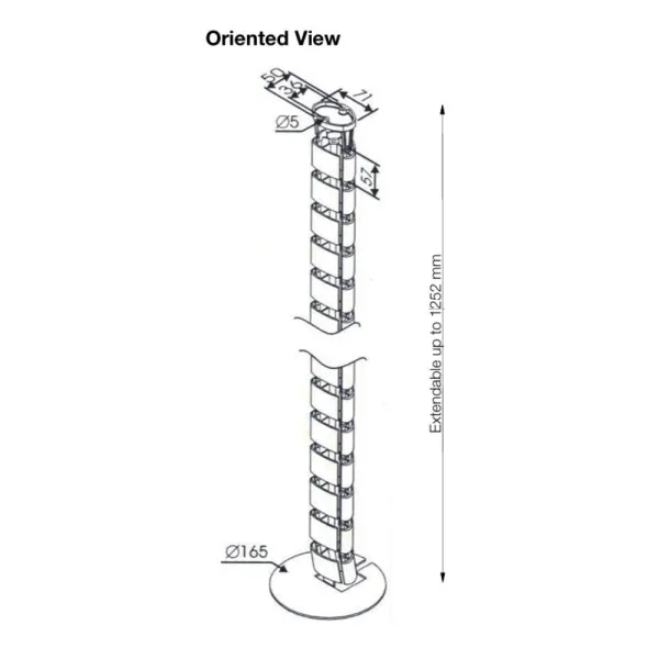 Cable tube Cable Pipe Vertical, L1252 mm, white