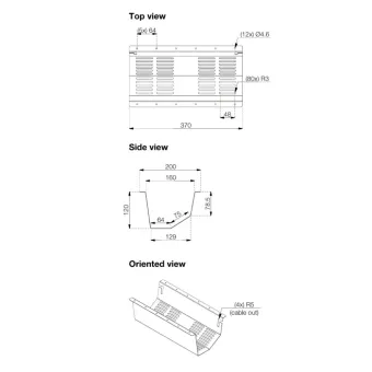 Outlet Tray Axessline, PDU mounting tray, L370xW200 mm, black