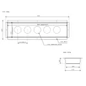 Mounting tray for 5 Powerdots, black
