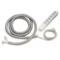 Cable Collect Axessline, 6 socket type F, 2 data, 3.0 m cable length, cable tube, grey