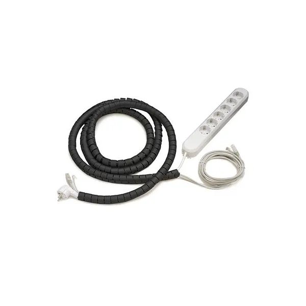 Cable Collect Axessline, 6 socket type F, 2 data, 5 m cable length, cable tube, black