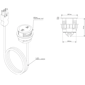 Power distributing unit PowerDot Mini 52, 2 USB-C charger 30W, 3PC, white