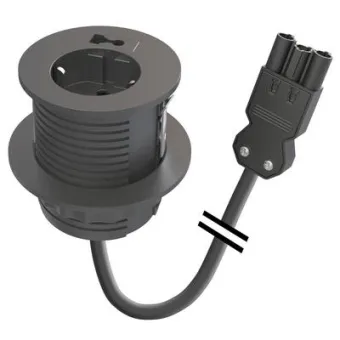 Rozečių blokas PowerDot Compact 60 1xF 1xlizdas laidams 3PC, juoda