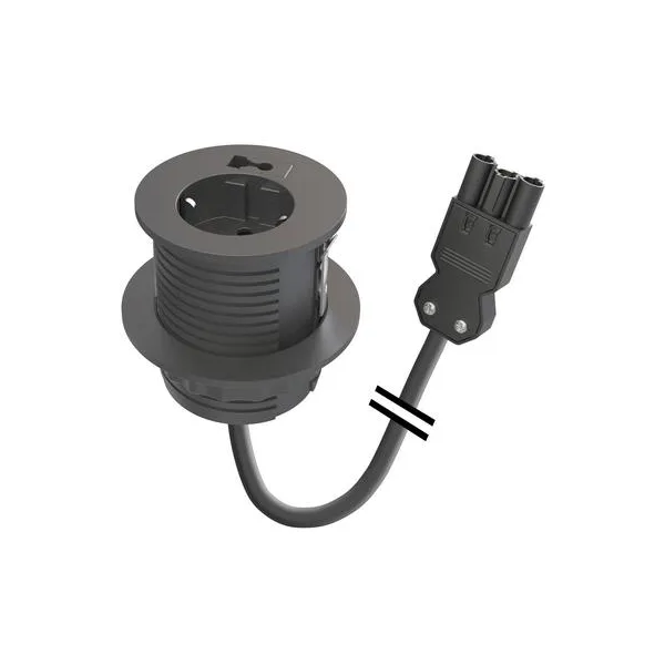 Rozečių blokas PowerDot Compact 60 1xF 1xlizdas laidams 3PC, juoda