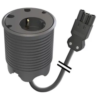 Power distributing unit PowerDot 11, 1xF, adjustable height, 4 cable grommet, cable with 3PC, black