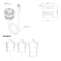 Power distributing unit PowerDot 12, 1 socket type F, 1 USB-A charger 12W, 1 data, 3PC, white