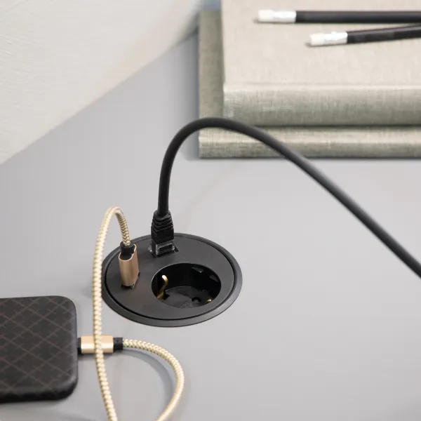 Rozečių blokas PowerDot 12 1xF 1xUSB-A 12W 1xdata 3PC, juoda