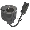 Rozečių blokas PowerDot 16 1xF 1xUSB-C jungtis 1xUSB-A 12W 2xlizdai laidams 3PC, juoda