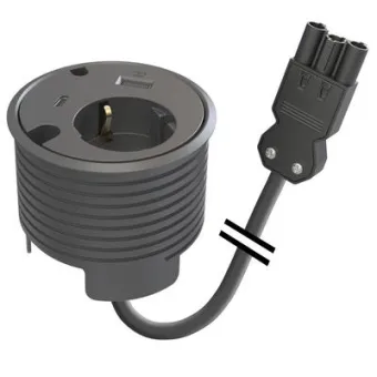 Power distributing unit PowerDot16, 1 socket type F, 1 USB-C port, 1 USB-A charger 12W, 2 cable grom