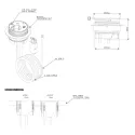 Rozečių blokas PowerDot 16 1xF 1xUSB-C jungtis 1xUSB-A 12W 2xlizdai laidams 3PC, juoda