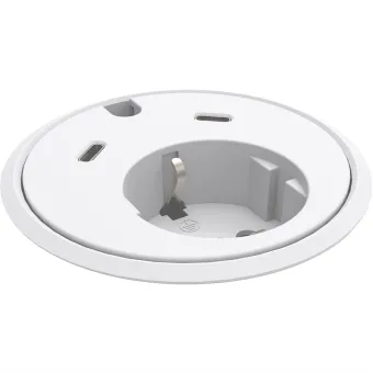 Rozečių blokas PowerDot 17 1xF 2xUSB-C 30W 1xlizdas laidams 3PC, balta