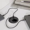 Power distributing unit PowerDot17, 1 socket type F, 2 USB-C charger 30W, 1 cable grommet, 3PC, whit