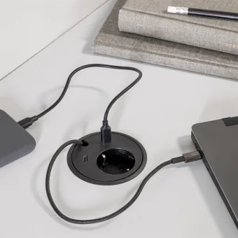 Rozečių blokas PowerDot 17 1xF 2xUSB-C 30W 1xlizdas laidams 3PC, balta