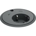 Power distributing unit PowerDot17, 1 socket type F, 2 USB-C charger 30W, 1 cable grommet, 3PC, blac