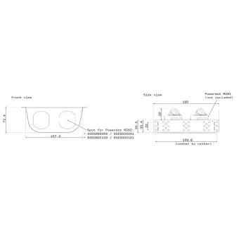 Mounting bracket for 2 Powerdot Mini, black
