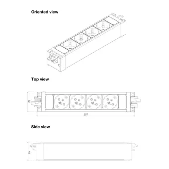 Rozečių blokas Outlet Connect, 4xF 3PC, juoda