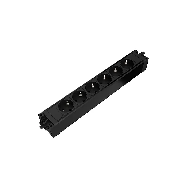 Rozečių blokas Outlet Connect, 6xF 3PC, juoda