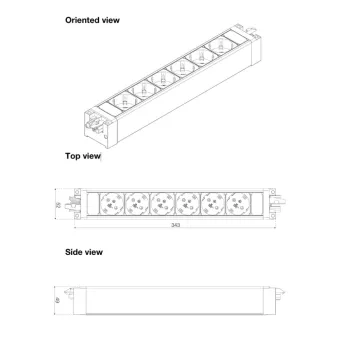 Rozečių blokas Outlet Connect, 6xF 3PC, juoda