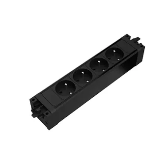 Outlet Connect Axessline, 4 socket type E, 3PC, black