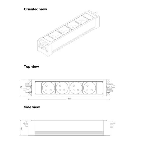 Outlet Connect Axessline, 4 socket type E, 3PC, black