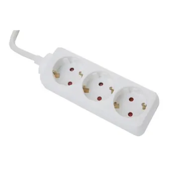 Power Strip Axessline, 3 socket type F, 1.5 m cable length, white