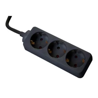 Power Strip Axessline, 3 socket type F, 1.5 m cable length, black