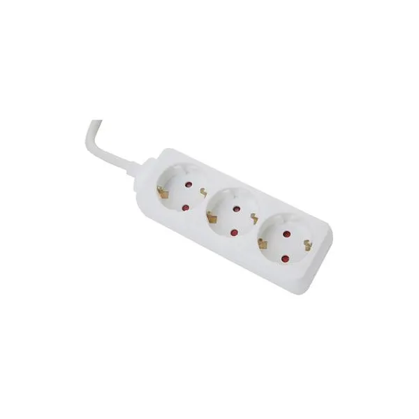 Power Strip Axessline, 3 socket type F, 3.0 m cable length, white