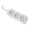 Power Strip Axessline, 3 socket type F, 5.0 m cable length, white