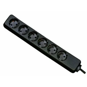 Power Strip Axessline, 6 socket type F, 3.0 m cable length, black