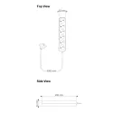 Power Strip Axessline, 6 socket type F, 5.0 m cable length, black