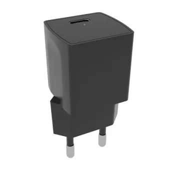 USB kroviklis Axessline, 1xUSB-C 20W adapteris, juoda