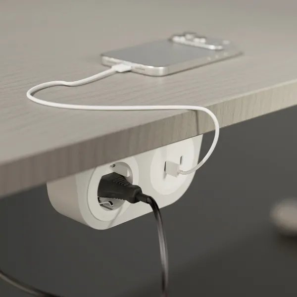 Power distributing units Powerdot Mini 52, Powerdot Mini 50, 2 USB-C charger 30W, 1 socket type F, including mounting bracket, white