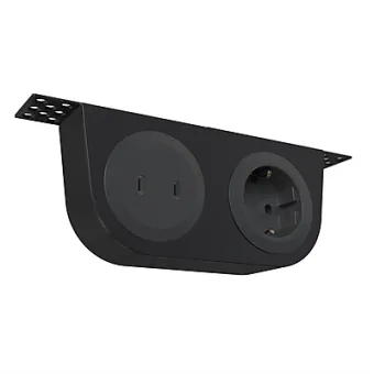 Power distributing units Powerdot Mini 52, Powerdot Mini 50, 2 USB-C charger 30W, 1 socket type F, including mounting bracket, black