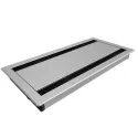 Table top dual conference lid Flip Cover 03, L300 mm, silver
