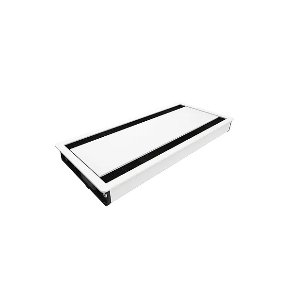 Table top dual conference lid Flip Cover 05, flush mounted, L300 mm, white