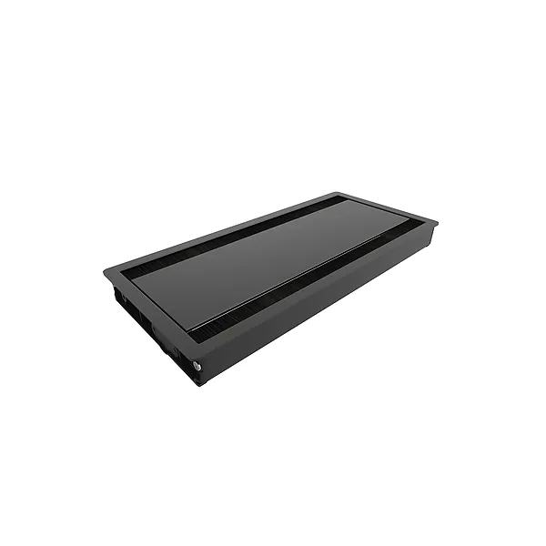 Table top dual conference lid Flip Cover 05, flush mounted, L300 mm, black