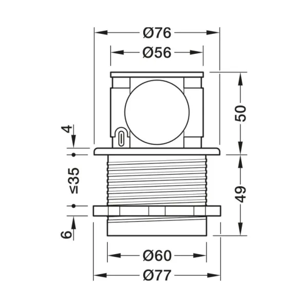 Socket Element Pop-Up, Lowerable, 1xSchuko, 1xUSB-C charger, cable L2000mm, stainless steel