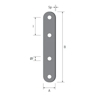 Connection plate 40x15mm, steel, zinc