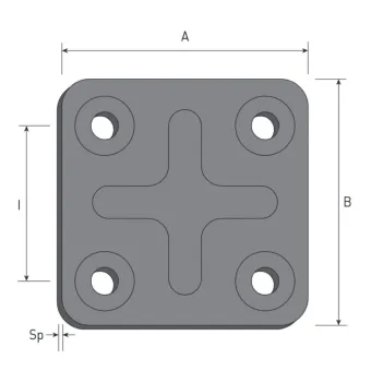 Connection plate 40x40mm, steel, zinc